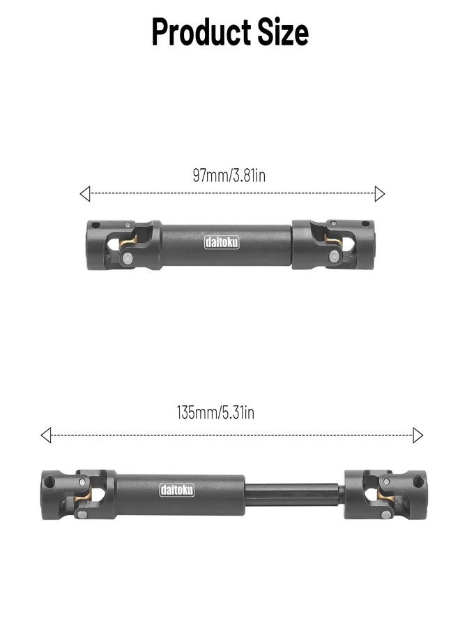daitoku 2PCS 97-135mm Universal RC Drive Shaft for 1/10 Axial SCX10 SCX10-II Redcat D90 Gen7 /Pro RC4WD GEN8 RC Crawler - Image 4